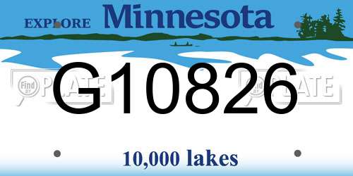 G10826 Minnesota License Plate