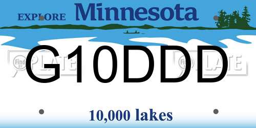 G10DDD Minnesota License Plate