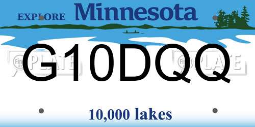 G10DQQ Minnesota License Plate