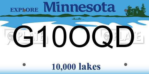 G10OQD Minnesota License Plate
