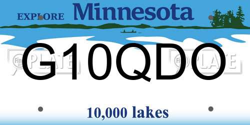 G10QDO Minnesota License Plate