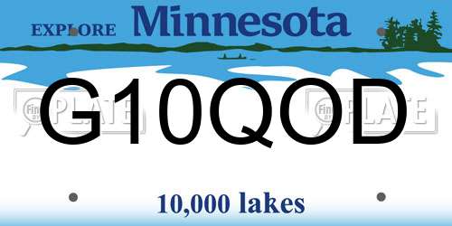 G10QOD Minnesota License Plate