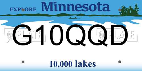 G10QQD Minnesota License Plate