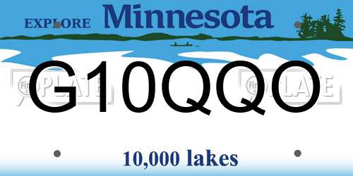G10QQO Minnesota License Plate