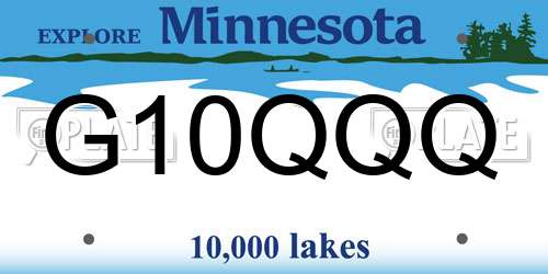 G10QQQ Minnesota License Plate