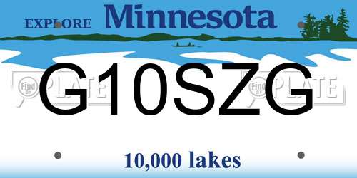 G10SZG Minnesota License Plate