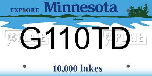 G110TD Minnesota License Plate
