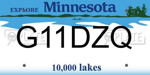 G11DZQ Minnesota License Plate