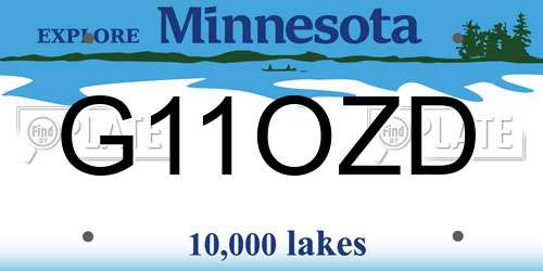 G11OZD Minnesota License Plate