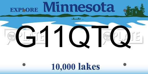 G11QTQ Minnesota License Plate
