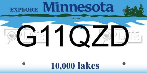 G11QZD Minnesota License Plate