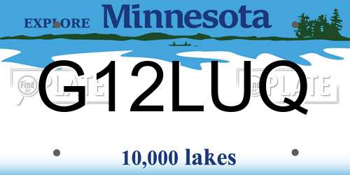 G12LUQ Minnesota License Plate