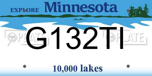 G132TI Minnesota License Plate