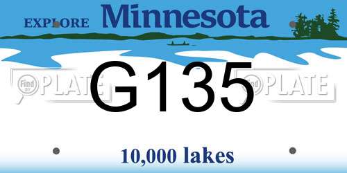 G135 Minnesota License Plate