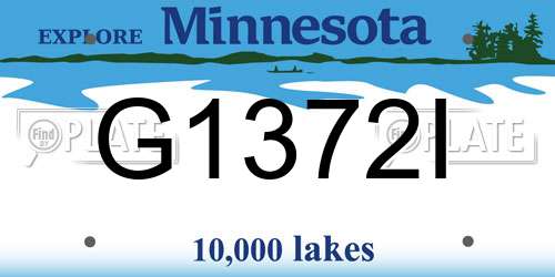 G1372I Minnesota License Plate