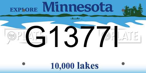 G1377I Minnesota License Plate