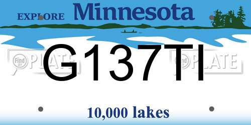 G137TI Minnesota License Plate
