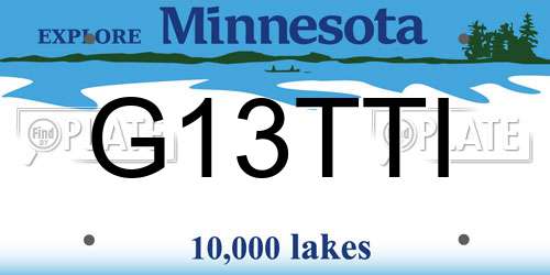 G13TTI Minnesota License Plate