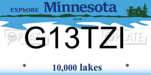 G13TZI Minnesota License Plate