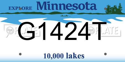G1424T Minnesota License Plate