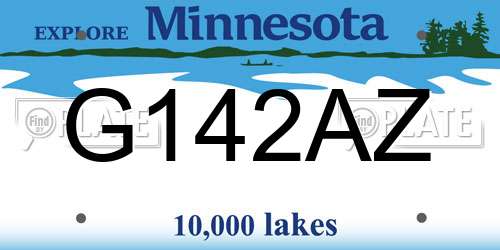 G142AZ Minnesota License Plate