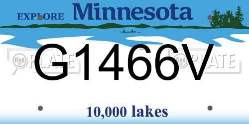 G1466V Minnesota License Plate