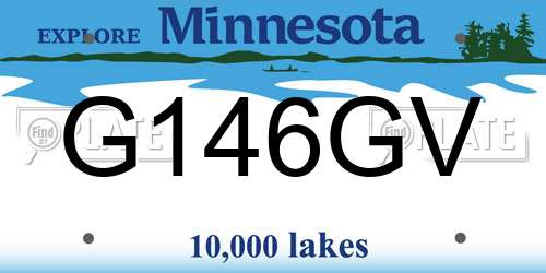 G146GV Minnesota License Plate