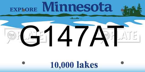 G147AT Minnesota License Plate