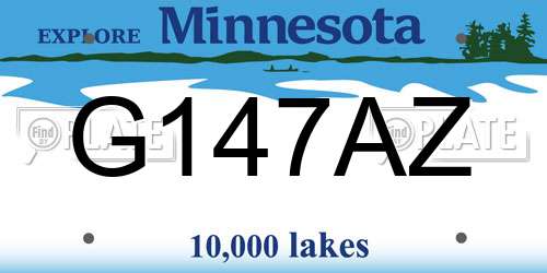G147AZ Minnesota License Plate