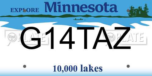 G14TAZ Minnesota License Plate