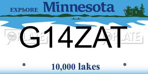 G14ZAT Minnesota License Plate