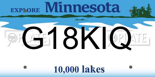 G18KIQ Minnesota License Plate