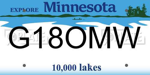 G18OMW Minnesota License Plate