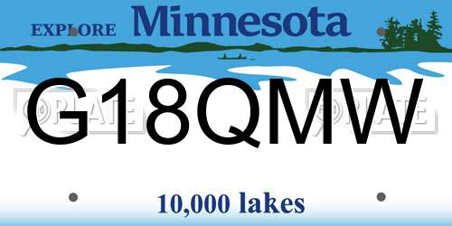 G18QMW Minnesota License Plate