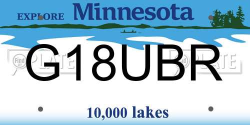 G18UBR Minnesota License Plate