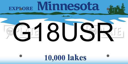 G18USR Minnesota License Plate