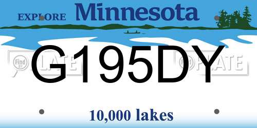 G195DY Minnesota License Plate