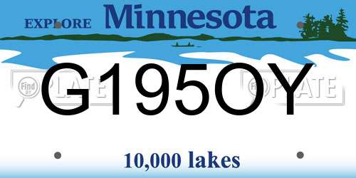 G195OY Minnesota License Plate