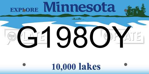 G198OY Minnesota License Plate