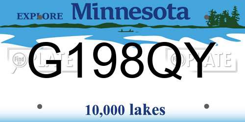 G198QY Minnesota License Plate
