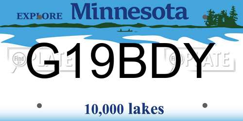 G19BDY Minnesota License Plate