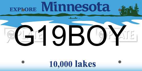 G19BOY Minnesota License Plate
