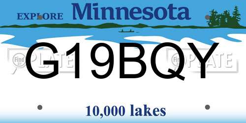 G19BQY Minnesota License Plate