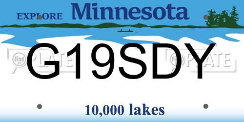 G19SDY Minnesota License Plate