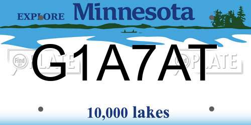 G1A7AT Minnesota License Plate