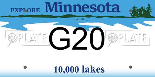 G20 Minnesota License Plate