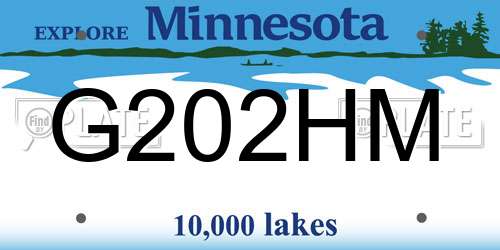 G202HM Minnesota License Plate