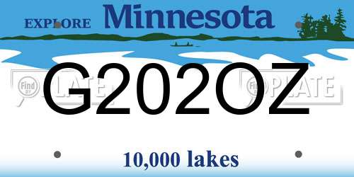 G202OZ Minnesota License Plate