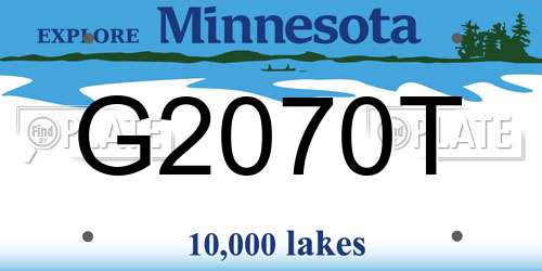 G2070T Minnesota License Plate