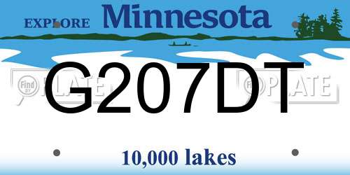 G207DT Minnesota License Plate
